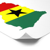 Poster symbole silhouette du drapeau du pays ghana (Coin)