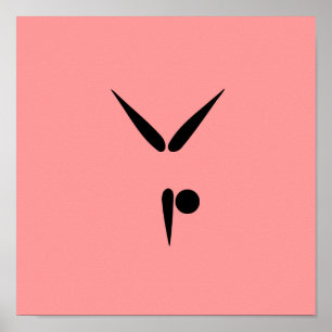 Poster Symbole simple Gymnaste Gymnastique Tumbler