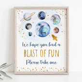 Poster Symbole Space Blue Gold Party Favoriser Anniversai