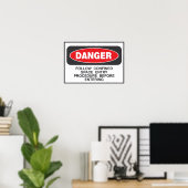 Poster Symbole spatial confiné en danger (Bureau à domicile)