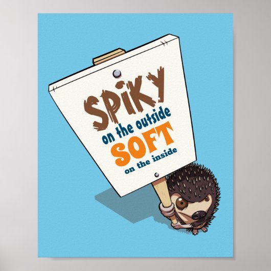 Poster Symbole Spiky Sur L'Extérieur Funny Hedgehog Picke (Devant)