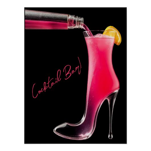Poster Symbole Stiletto et Cocktail-Bar (Devant)