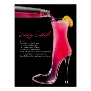 Poster Symbole Stiletto et Cocktails-Bar