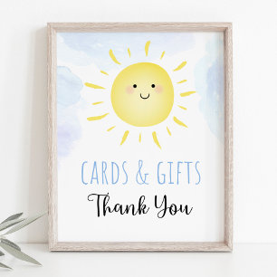 Poster Symbole Sunshine Nuages Blue Boys Cartes & Cadeaux