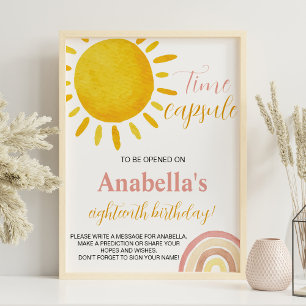 Poster Symbole Sunshine Rainbow Birthday Time Capsule