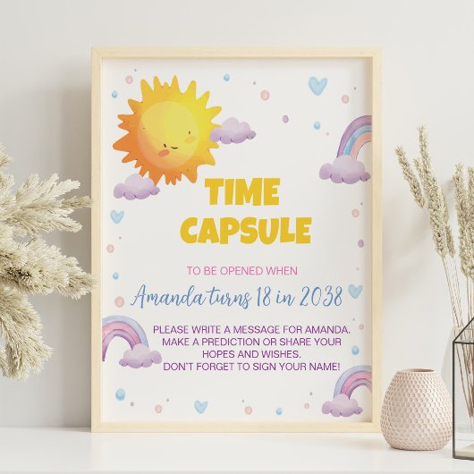 Poster Symbole Sunshine Rainbow Birthday Time Capsule