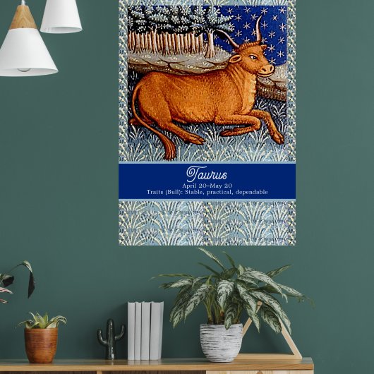 Poster Symbole Taurus Zodiac Bull fête d'anniversaire (Salon 1)