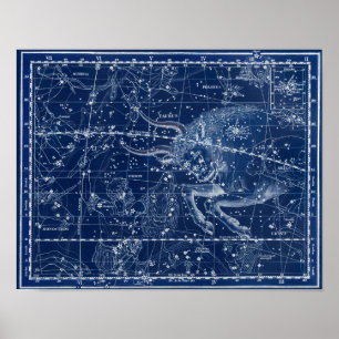 Poster Symbole Taurus Zodiac Illustration Vintage