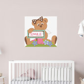 Poster Symbole Teddy Bear with Bow Holding Smile