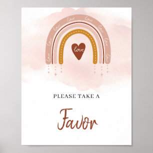 Poster Symbole tendance Boho Boho rouille bleu arc-en-cie