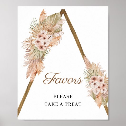 Poster Symbole tendance Boho séché Palm Pampas Faveurs en (Devant)
