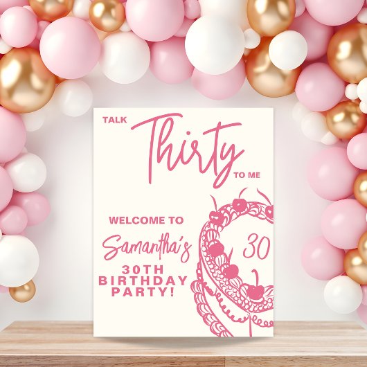Poster Symbole tendance Pink Talk Thirty To Me 30e annive