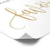 Poster Symbole tendance Rustique rousse rose floral or ro (Coin)