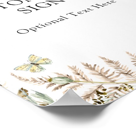 Poster Symbole texte personnalisé des boutons Boho (Coin)