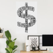 Poster Symbole texte saisi par l'argent | Cadeaux profess (Bureau à domicile)