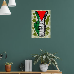 Poster Symbole triangle rouge de résistance à la main du 