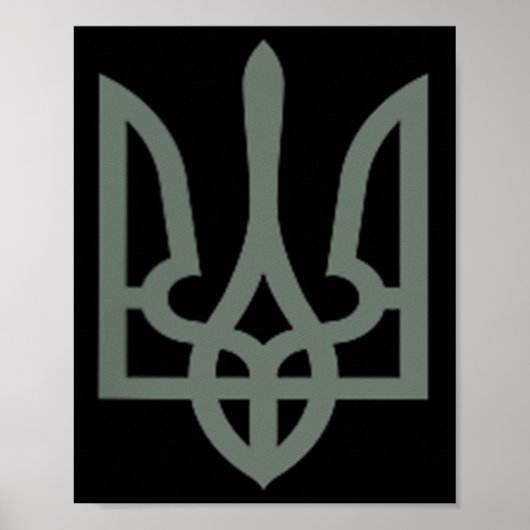 Poster Symbole trident ukrainien Tryzub Emblem (Devant)