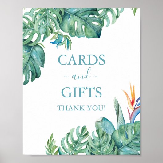 Poster Symbole Tropical Beach Mariages Cartes & Cadeaux (Devant)