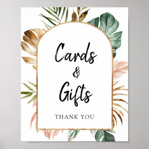 Poster Symbole Tropical Feuille Arch Frame Cartes et Cade
