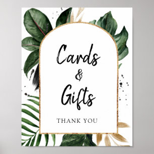 Poster Symbole Tropical Feuille Arch Frame Cartes et Cade