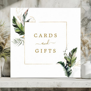 Poster Symbole Tropical Foliage Gold Wedding Cartes et Ca