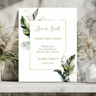 Poster Symbole Tropical Foliage Love is Sweet Dessert Bar