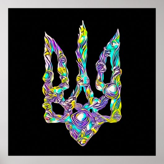 Poster Symbole ukrainien trident (Devant)