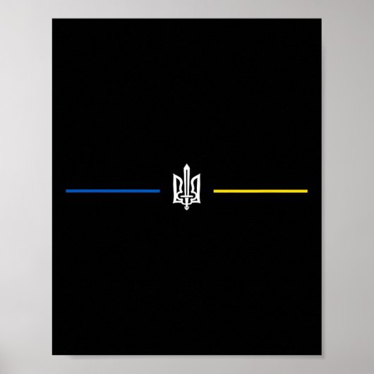 Poster Symbole ukrainien Tryzub avec épée - Trident ukrai (Devant)