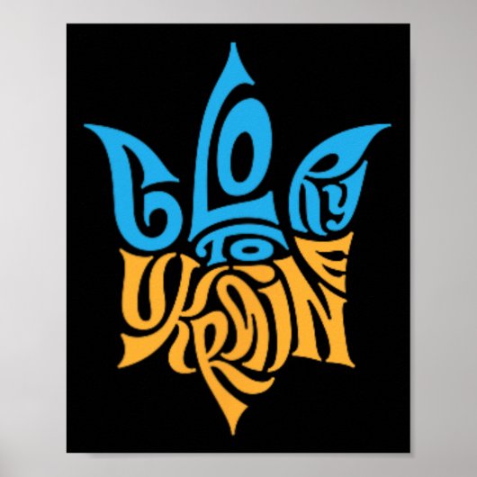 Poster Symbole ukrainien Tryzub - Trident Ukraine (Devant)