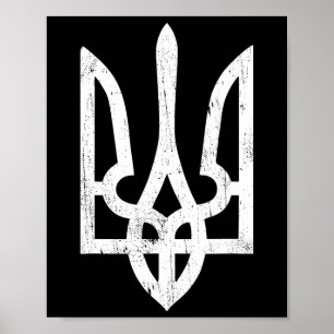 Poster Symbole ukrainien Tryzub - Trident ukrainien pour