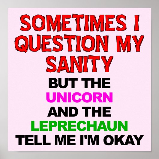 Poster Symbole Unicorn Leprechaun Funny (Devant)
