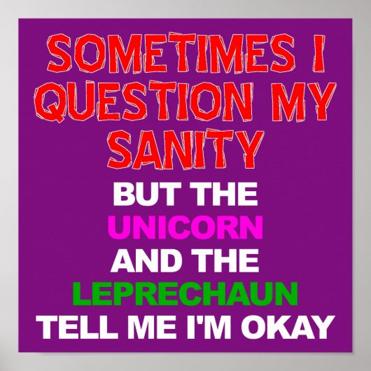Poster Symbole Unicorn Leprechaun Funny (Devant)