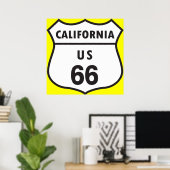 Poster SYMBOLE US 66 DE Californie (Bureau à domicile)