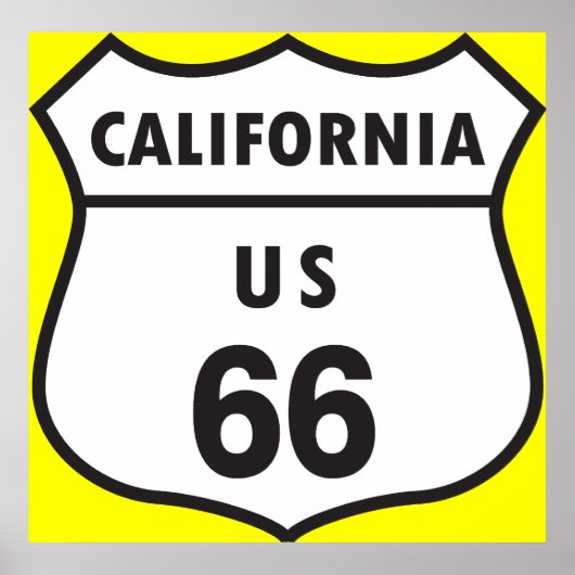 Poster SYMBOLE US 66 DE Californie (Devant)