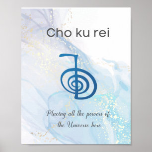 Poster Symbole Usui Reiki traditionnel Cho Ku Rei