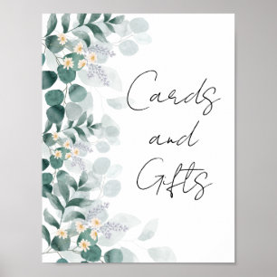 Poster Symbole vert moderne Eucalypt Cartes et Cadeaux