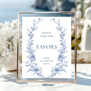 Poster Symbole victorien Dusty Blue French Garden Favoris