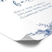 Poster Symbole victorien Dusty Blue Jardin français Mimos (Coin)