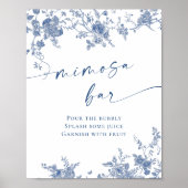 Poster Symbole victorien Dusty Blue Jardin français Mimos (Devant)