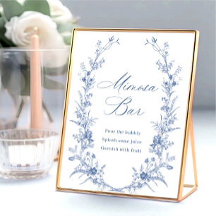 Poster Symbole victorien Dusty Blue Jardin français Mimos