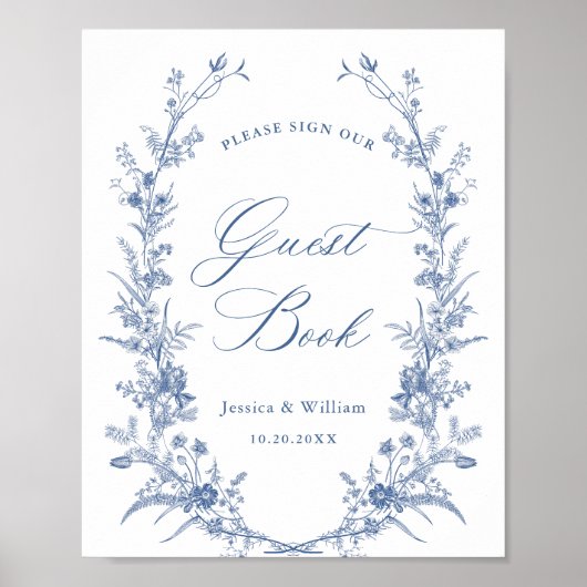 Poster Symbole victorien Ornate Grace Dusty Blue (Devant)