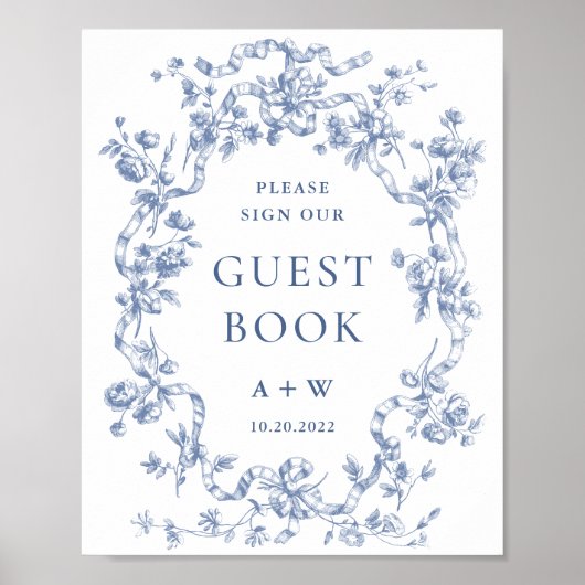Poster Symbole victorien Ornate Grace Dusty Blue (Devant)
