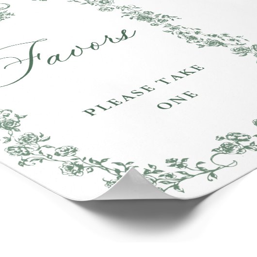 Poster Symbole victorien Ornate Grace Green Flower Faver (Coin)