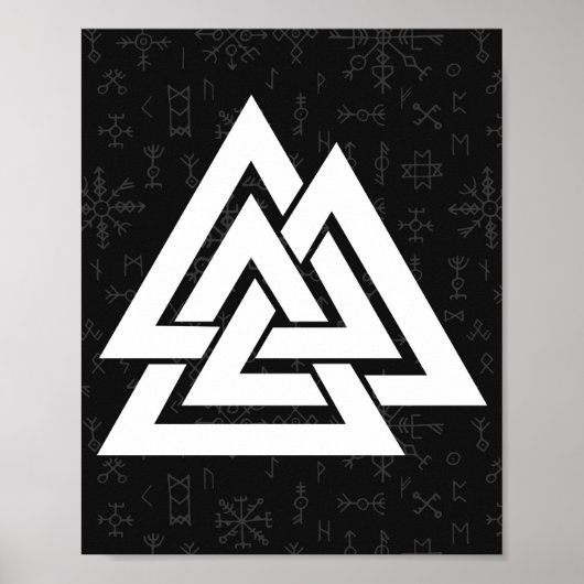 Poster Symbole viking noix avec runes celtiques - noix de (Devant)