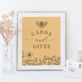Poster Symbole vintage Bee Yellow Cards & Cadeaux