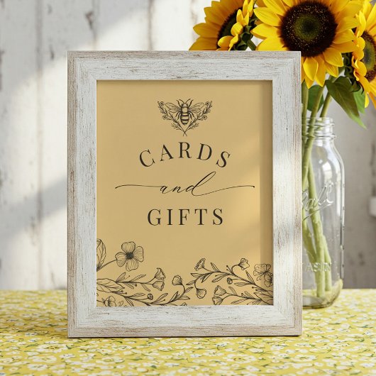 Poster Symbole vintage Bee Yellow Cards & Cadeaux