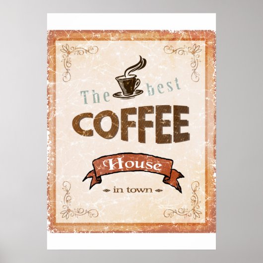 Poster Symbole vintage Best Coffee (Devant)