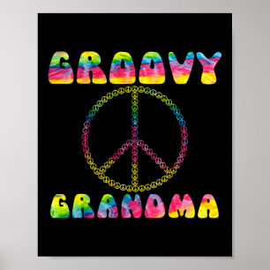 Poster SYMBOLE vintage Tie Dye Paix Grandma Super Cadeau