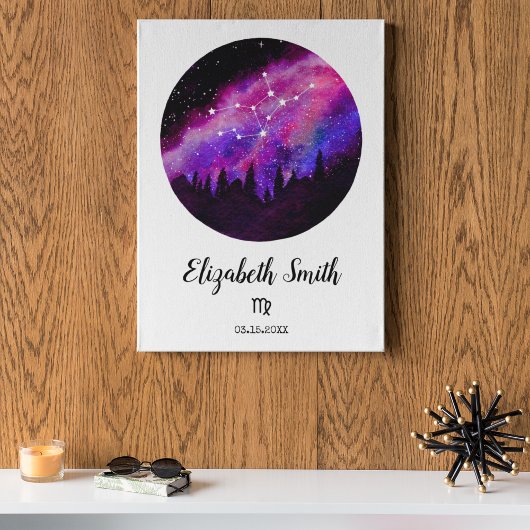 Poster Symbole Virgo Horoscope Constellation Rose