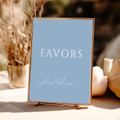 Poster Symbole Whimsical Dusty Baby shower bleu Faveurs